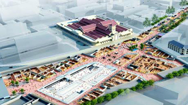 Không gian ngầm trước chợ Bến Thành sau khi tuyến metro số 1 hoàn thành.