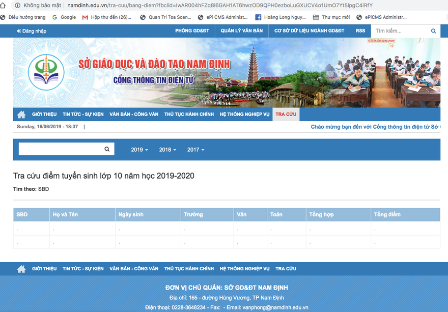 Từ 18 giờ ngày 16/6, tỉnh Nam Đinh công bố điểm thi vào lớp 10 công lập - Ảnh: Hoàng Long