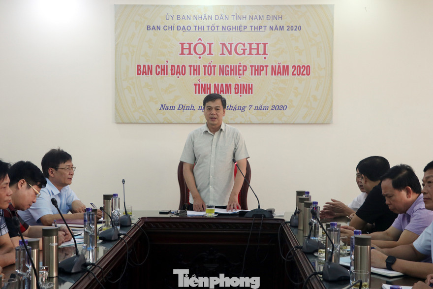 Ban Chỉ đạo kỳ thi tốt ngiệp PTTH Nam Định triển khai các hoạt động chuẩn bị cho kỳ thi - Ảnh: Hoàng Long
