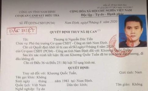 Khương Quốc Tuấn bị truy nã đặc biệt vì tội danh vận chuyển trái phép chất ma tuý - Ảnh: Hoàng Long