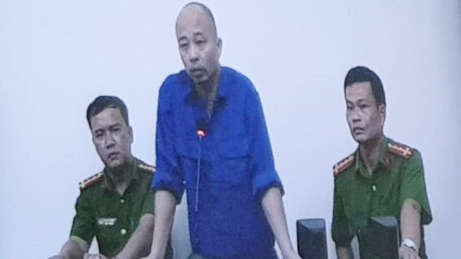 Đường "Nhuệ" xuất hiện tại phiên toà. Ảnh chụp lại qua màn hình/Hoàng Long