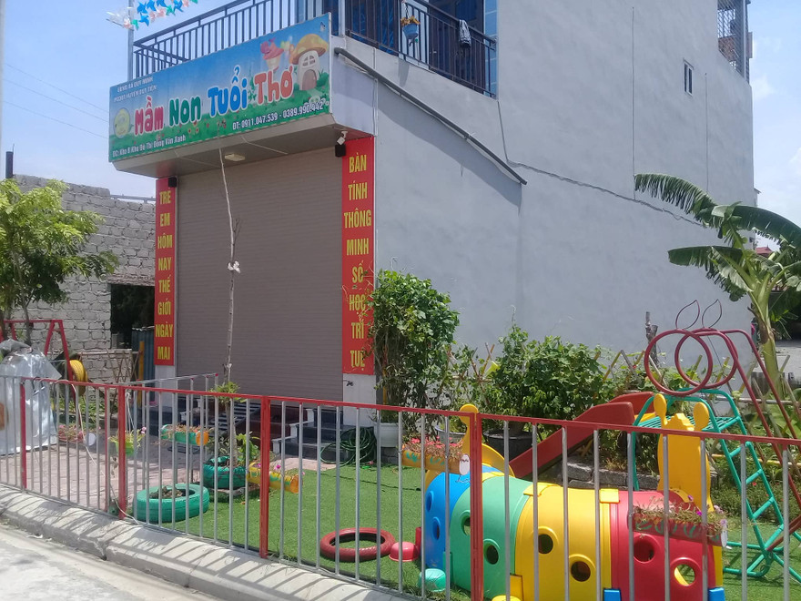Cơ sở mầm non Tuổi Thơ bị đóng của, tạm đình chỉ để đợi giải quyết vụ việc - Ảnh: Hoàng Long