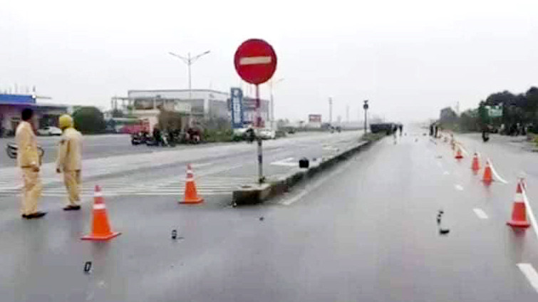 Hiện trường vụ tai nạn - Ảnh: Hoàng Long