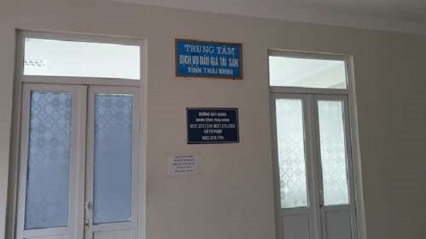 Trung tâm Dịch vụ đấu giá tài sản, nơi có Phó giám đốc vừa bị khởi tố vì đánh bạc - Ảnh: Hoàng Long