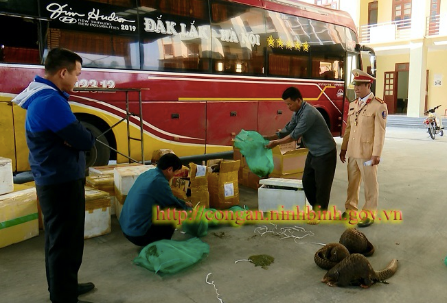 Công an Ninh Bình phát hiện, bắt giữ xe chở động vật hoang dã và hàng lậu - Ảnh: CA Ninh Bình