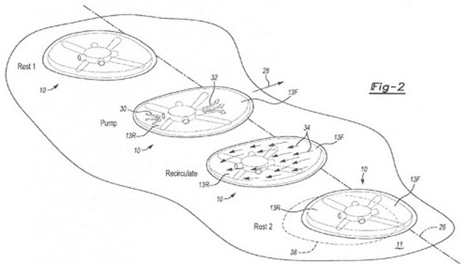 Robot vô định hình bao gồm 4 tổ hợp van giúp bơm chất lỏng từ khoang này sang khoang khác để dịch chuyển. Ảnh: Cơ quan Cấp bằng sáng chế và nhãn hiệu thương mại Mỹ.
