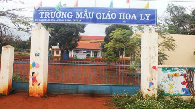 Trường Mầm non Hoa Ly nơi xảy ra vụ việc.