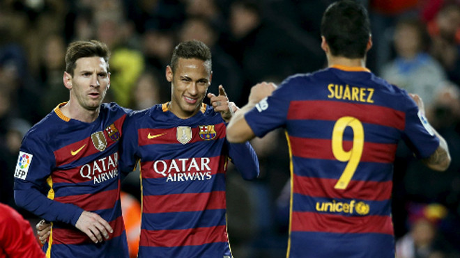 Nyemar (giữa) muốn tiếp tục gặt hái danh hiệu cùng Barca. Ảnh: Reuters.