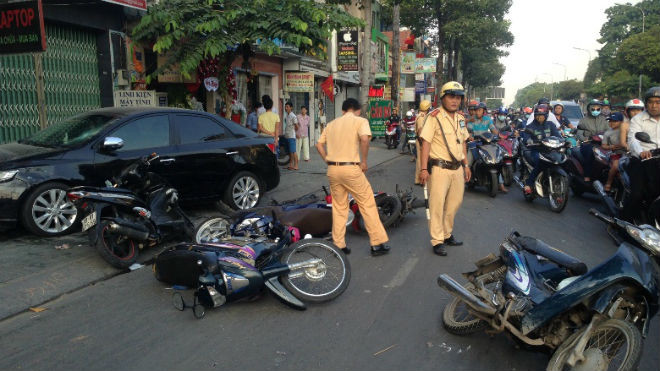 Hiện trường vụ tai nạn.