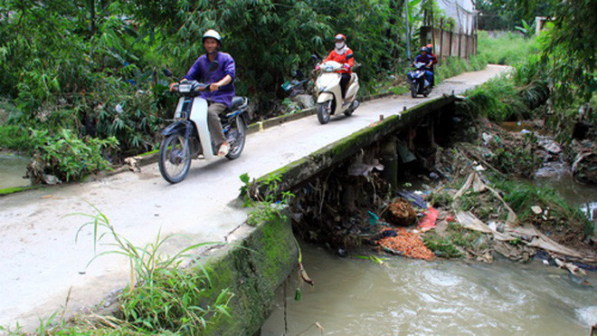 Hiện trường nơi nam thanh niên bị lũ cuốn trôi. Ảnh: Phước Tuấn