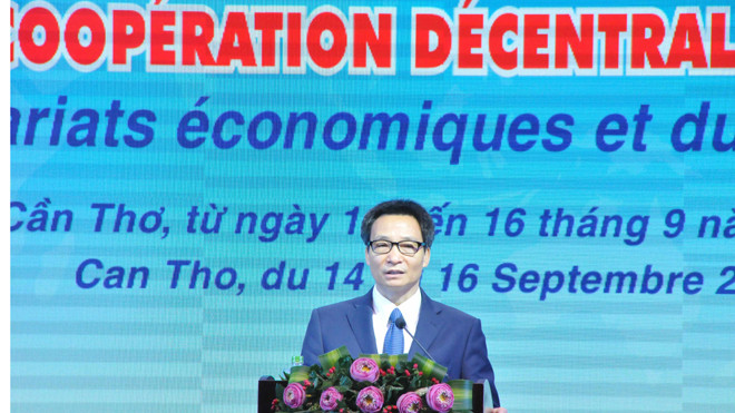 Phó thủ tướng Vũ Đức Đam phát biểu