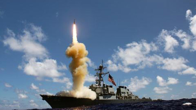 Hệ thống chiến đấu Aegis phóng tên lửa SM-3.