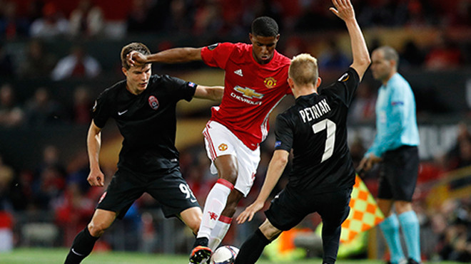 Marcus Rashford đá ngày càng tiến bộ ở Man Utd và được xem là tiền đạo người Anh tốt nhất hiện nay. Ảnh: Reuters.