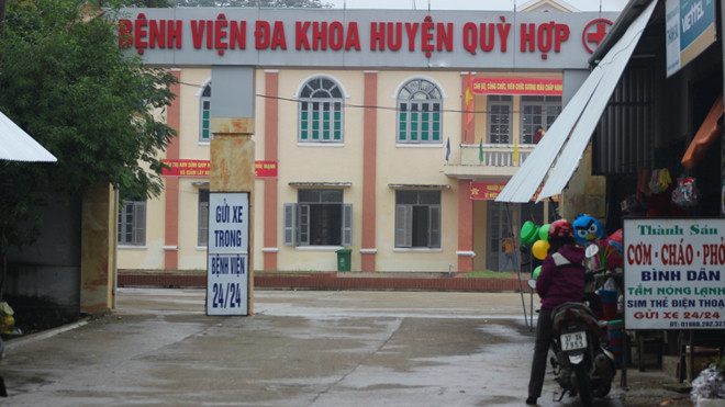 Bệnh viên đa khoa huyện Quỳ Hợp nơi xảy ra sự việc.