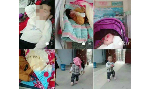 Hình ảnh của bé được bố mẹ sử dụng gây quỹ từ thiện. Ảnh: SCMP.