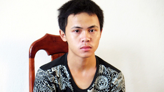 Vĩnh tại cơ quan công an. Ảnh: C.A