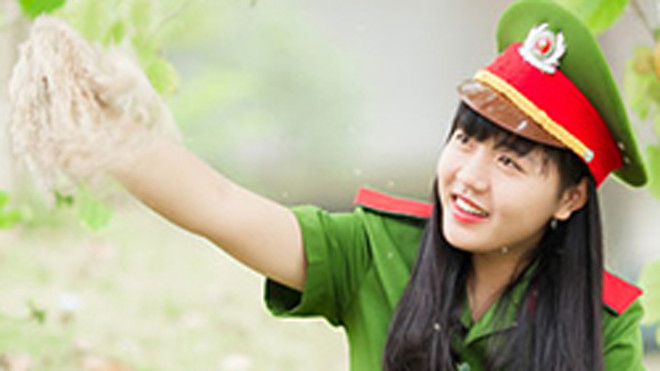 Đinh Thị Mỹ Châu, thủ khoa khối C năm 2015 của Học viện Cảnh sát nhân dân. Ảnh: Hải Anh.