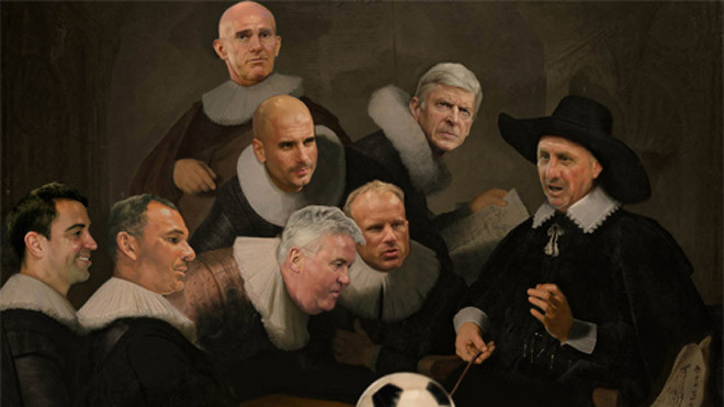 Cruff (phải) xứng đáng được xem là người truyền bá bóng đá đẹp. Ảnh: BR.