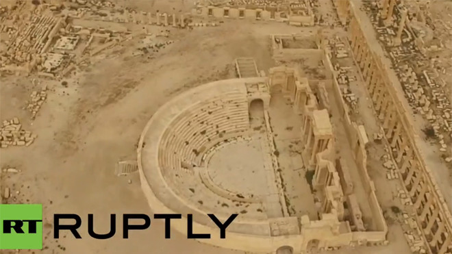 Toàn cảnh thành cổ Palmyra sau khi được giải phóng