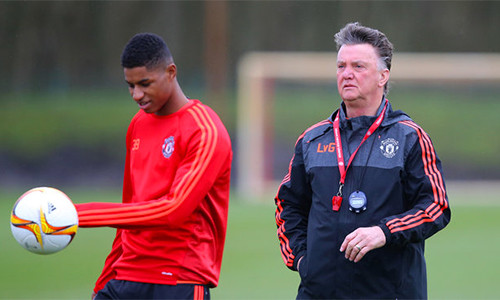 HLV Van Gaal không muốn Rashford bị ảo tưởng về sự tiến bộ của bản thân sau những bước tiến gần đây. Ảnh: AFP.