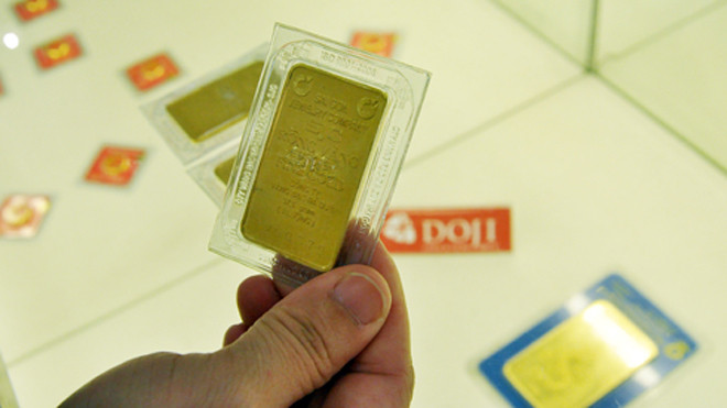 Mỗi lượng vàng miếng sáng nay giảm vài trăm nghìn đồng.