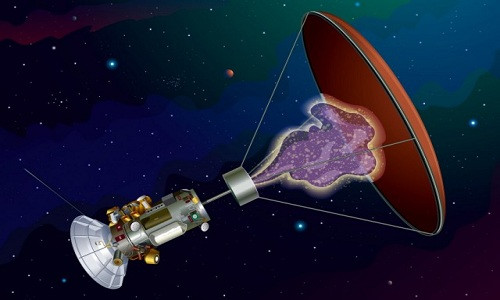 Hình minh họa tàu phản vật chất. Ảnh: Steven Howe.