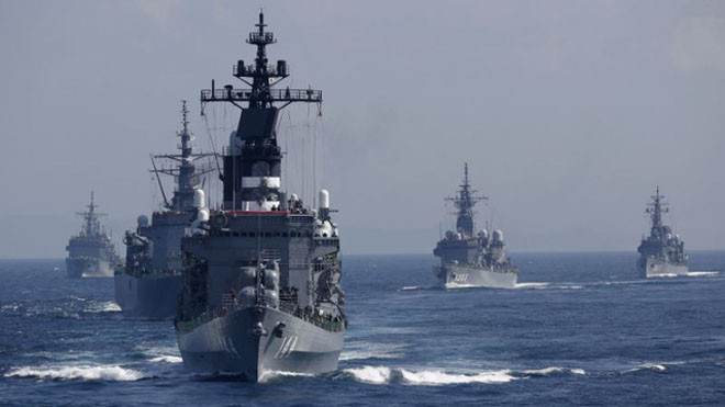 Tàu khu trục Kurama của Lực lượng phòng vệ Nhật Bản. (Ảnh: Reuters)