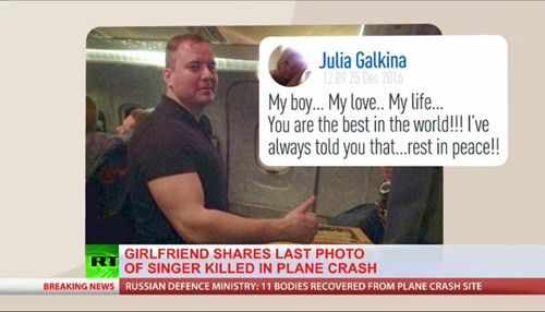 Aleksandr Shtuko, thành viên đoàn văn công quân đội Alexandrov, thiệt mạng trong vụ tai nạn. Ảnh: RT