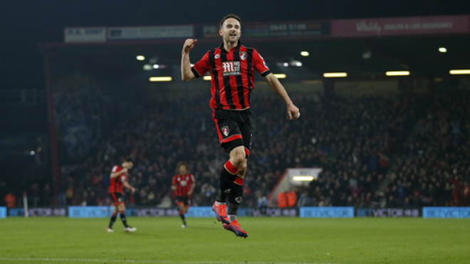 Bàn thắng của Pugh giúp Bournemouth duy trì phong độ ấn tượng gần đây. Ảnh: Reuters.