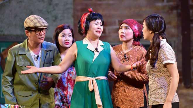 NSƯT Minh Hằng và các bạn diễn trong vở Ai là thủ phạm?