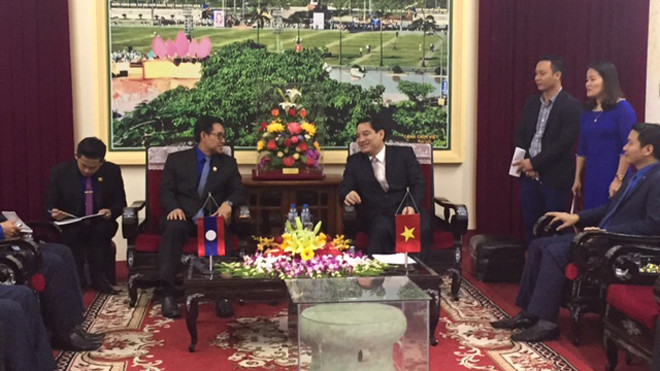 Đoàn Trung ương Thanh niên nhân dân cách mạng Lào làm việc tại Nghệ An