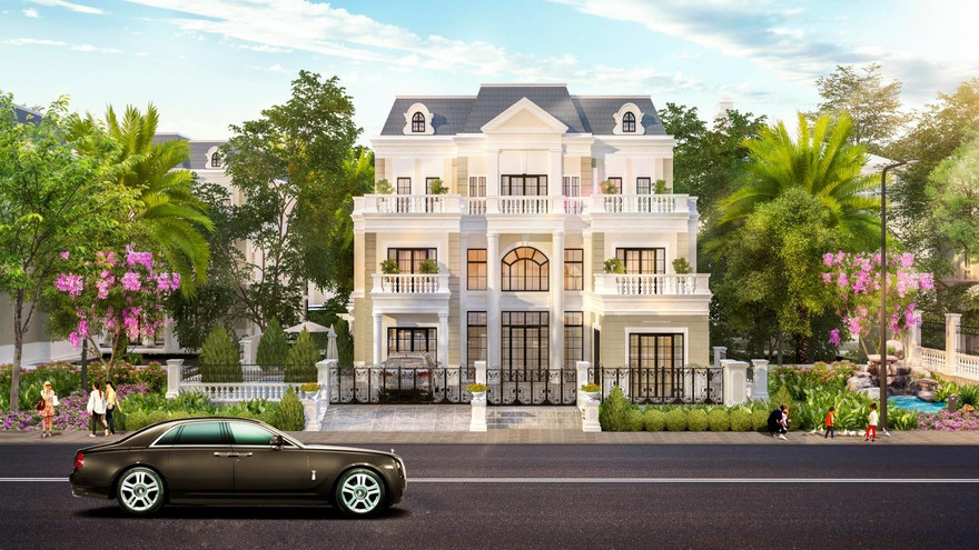 Những căn biệt thự mang phong cách kiến trúc bán cổ điển được giới thượng lưu ưa chuộng