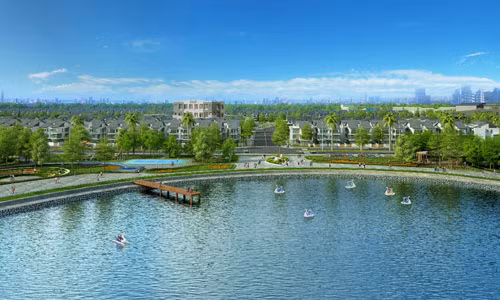 Dự án An Vượng Villa nằm ngay cạnh hồ Bách Hợp Thủy rộng 6ha