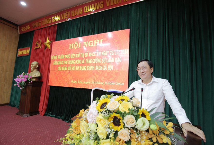 Tổng Giám đốc NHCSXH Dương Quyết Thắng phát biểu tại Hội nghị