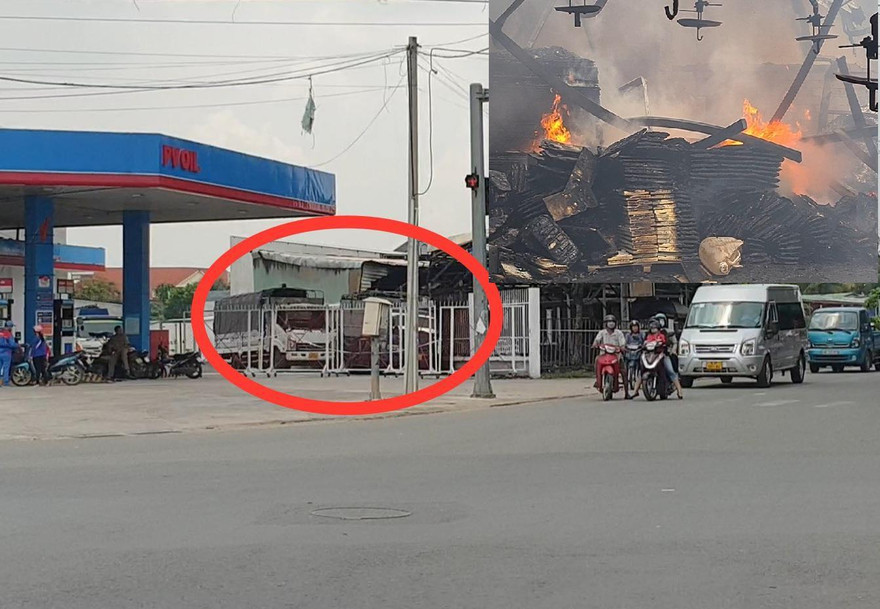 Quán cà phê cạnh cây xăng phát hỏa, nhiều người hoảng loạn tháo chạy