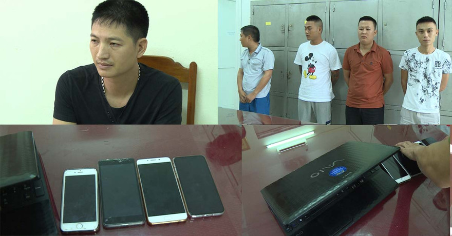 Các đối tượng và tang vật bị bắt trong 2 vụ cá độ