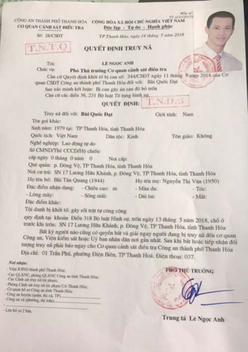 Đối tượng bị truy nã