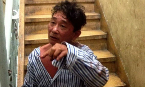 Nghi can Nguyễn Văn Hùng tại cơ quan công an - Ảnh : Đại Việt