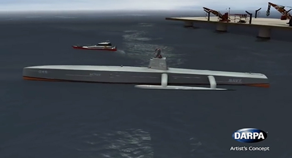 Mô hình thiết bị ACTUV săn tàu ngầm của Mỹ.