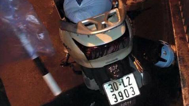 Chiếc xe máy của nạn nhân.