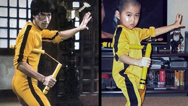 Ryusei thường mặc trang phục giống Lý Tiểu Long trong phim.