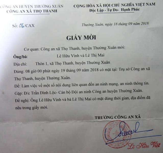 Công an Thanh Hóa bác tin làm việc với người đưa chuyện lạm thu