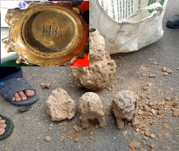 Đào móng làm nhà ở Bình Dương, phát hiện nhiều tượng đồng kỳ lạ