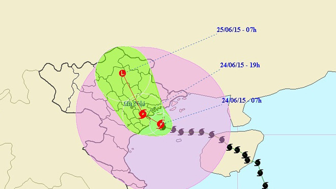 Bão số 1 đã thay đổi cấp độ, hướng đi. Nguồn: Trung tâm Dự báo Khí tượng Thủy văn Trung ương. 