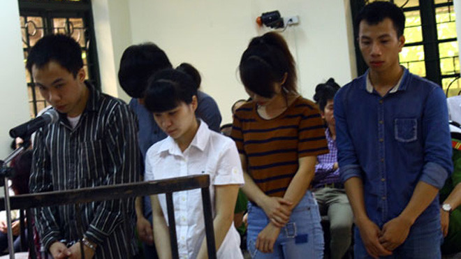 Các bị cáo tại tòa.