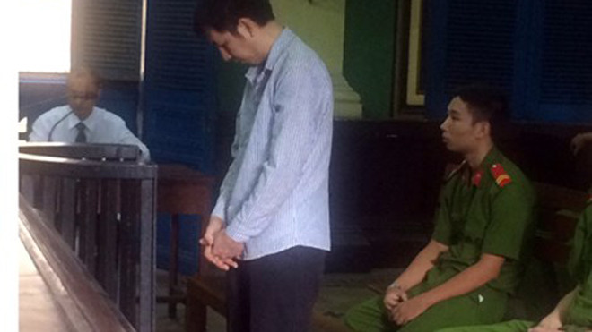 Bị cáo Huệ tại phiên tòa. Ảnh: Hoàng Yến 