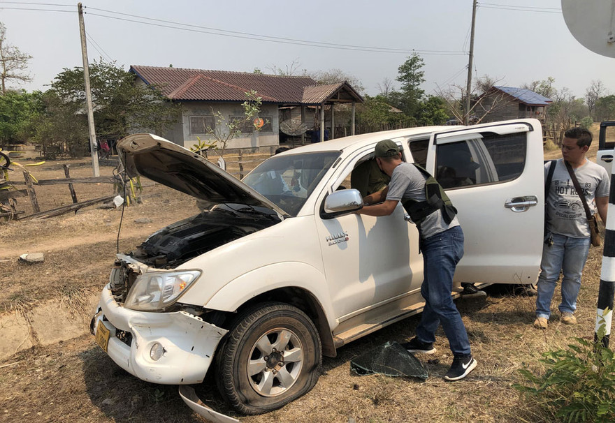 Xe ôtô chở 118 ngàn viên ma túy. Ảnh Mạnh Hùng.