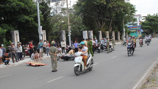 Hiện trường vụ tai nạn. Ảnh: Đông Sơn.