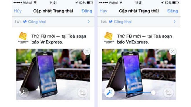 Khác biệt giữa ảnh chưa chỉnh sửa (ảnh trái) so với ảnh đã được chỉnh sửa bởi trình chỉnh sửa tự động của Facebook (ảnh phải). Ảnh: Đình Nam.