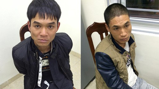 Tuấn và Hải tại cơ quan công an.